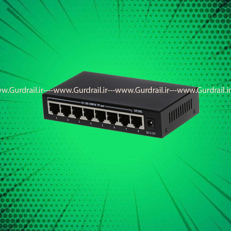 سوئیچ شبکه اچ آر یو آی 8 پورت10/100 HR-SW0080 HRUI