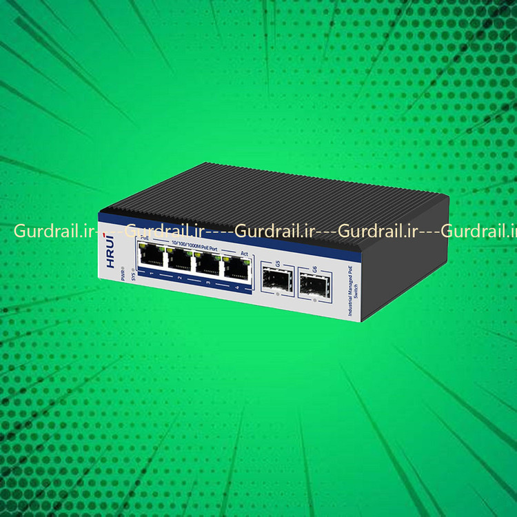 سوئیچ PoE صنعتی مدیریتی گیگ اچ ار یو ای HRUI HR600-AFGM-42S